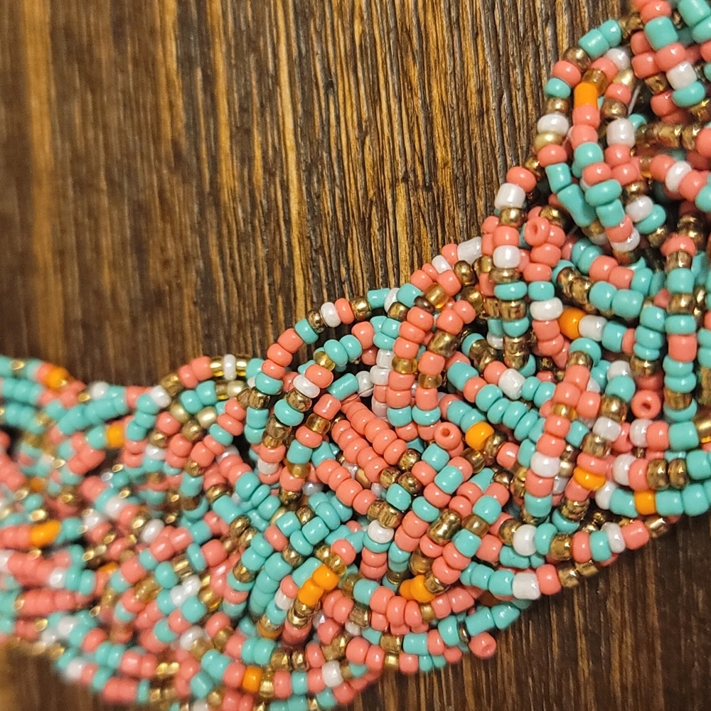 Oversized Seed Bead Braided Statement Necklace - image 2